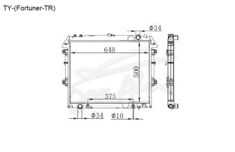 Радиатор TOYOTA FORTUNER 2004-2015 (TGN50) (2TR) 
Бренд: TONGSHI PL26AT