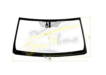 Стекло лобовое TOYOTA LAND CRUISER PRADO 2009-2023 (GRJ150-RHD) обогрев щеток, место под датчик дождя, 
Бренд: BENSON с зеленой полосой