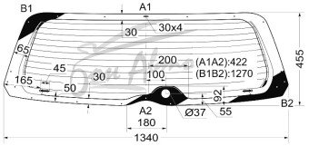Стекло заднее с обогревом TOYOTA SUCCEED 2002- (NCP50) 1 отверстие 
Бренд: BENSON