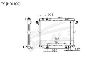 Радиатор TOYOTA LAND CRUISER 1997-2007 (HDJ100) (1HD) 
Бренд: TONGSHI AL48AT