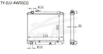 Радиатор TOYOTA TOYOACE 1984-2000 (LY50-200)(4WD-1) (2-5L) 
Бренд: TONGSHI CB48MT