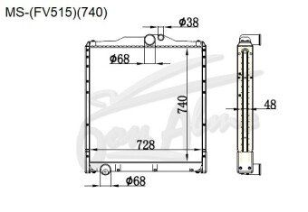 Радиатор MITSUBISHI FUSO SUPER GREAT 1996- (FV515)(740) (6M,6D,8M,8D) 
Бренд: TONGSHI PL56MT