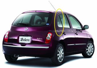 Стекло боковое NISSAN BOLERO 2002-2010 K12 RQ/RH 
Бренд: BSG