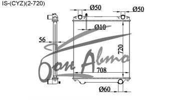 Радиатор ISUZU GIGA MAX 1999- (CYZ) (10PE1) 
Бренд: TONGSHI PL56MT