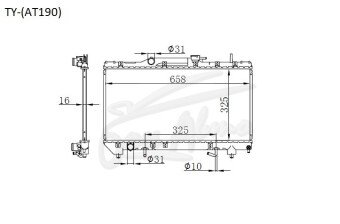 Радиатор TOYOTA CALDINA 1992-2002 (AT190) (7A,5E) 
Бренд: TONGSHI PL16AT