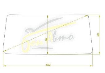 Стекло лобовое ISUZU FORWARD 1994- (FVR-wide-2206*866*2252) 
Бренд: BENSON с синей полосой