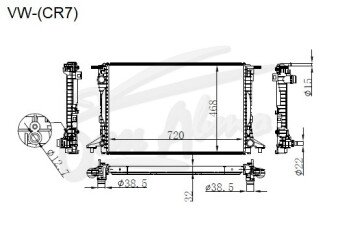 Радиатор VOLKSWAGEN TOUAREG 2018- (CR7) 
Бренд: TONGSHI PL32MT