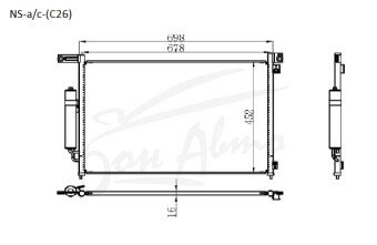 Радиатор кондиционера NISSAN SERENA 2010-2016 (C26) 
Бренд: TONGSHI AL16