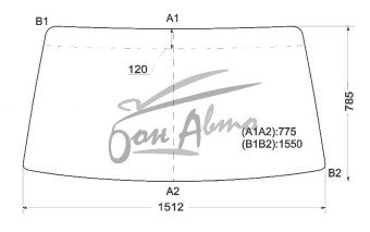 Стекло лобовое MUDAN MD 4015/5820 2006- (H100-в резинку) 
Бренд: BENSON с синей полосой
