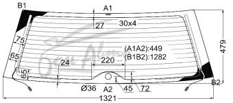 Стекло заднее с обогревом TOYOTA CROWN 1999-2007 (GS170-5d wag) 1 отверстие 
Бренд: BSG