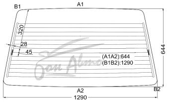 Стекло заднее с обогревом TOYOTA LITE ACE 1985-1991 (KM3#/CM3#) HI ROOF 1290*644*1290 
Бренд: BSG