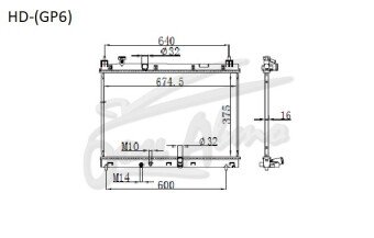 Радиатор HONDA FIT 2013- (GP5-6)(HYBRID) (LEB) 
Бренд: TONGSHI PL16MT