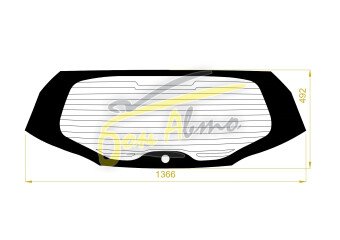 Стекло заднее с обогревом HONDA FIT 2019- (GR-5d) 1 отверстие молдинг, 
Бренд: BENSON Тонированное