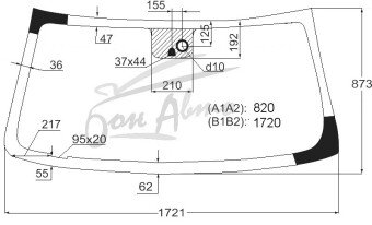 Стекло лобовое GMC YUKON 2007- (GMT900-LHD) место под датчик дождя 
Бренд: BENSON с синей полосой