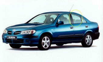 Стекло боковое NISSAN ALMERA 2000-2006 (N16) 4d RD/LH 
Бренд: BSG