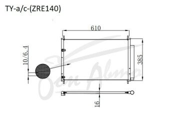 Радиатор кондиционера TOYOTA COROLLA AXIO 2006-2012 (NZE140)
Бренд: TONGSHI AL16
