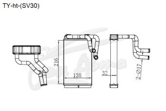 Радиатор отопителя TOYOTA VISTA 1990-1994 (SV30-35) (3S,4S) 
Бренд: TONGSHI AL32