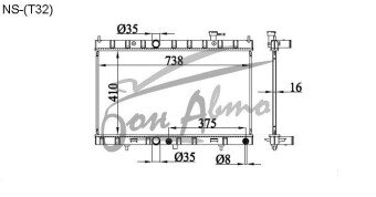 Радиатор NISSAN X-TRAIL 2013- (T32) (MR,QR) 
Бренд: TONGSHI PL16AT