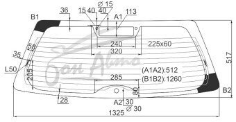 Стекло заднее с обогревом NISSAN PRIMERA 1995-2001 (#P11) 5d wgn, 3 отверстия, 
Бренд: FYG