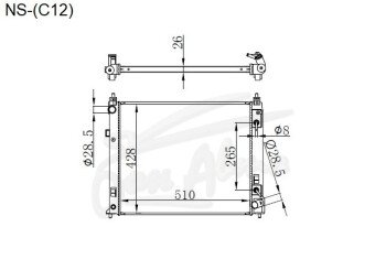 Радиатор NISSAN VERSA NOTE 2013-2018 (E12) (HR) 
Бренд: TONGSHI PL26AT
