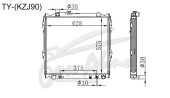 Радиатор TOYOTA LAND CRUISER PRADO 1996-2002 (KZJ90) (1KZ,1KD) 
Бренд: TONGSHI AL36AT