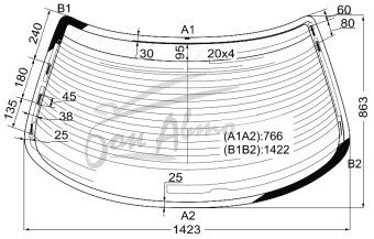 Стекло заднее с обогревом TOYOTA MARK II 1996-2000 (RX100) 
Бренд: BENSON