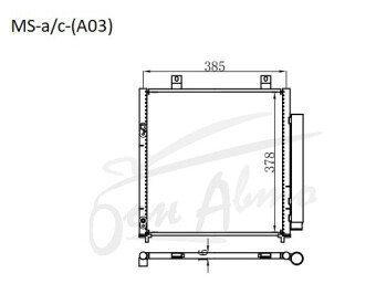 Радиатор кондиционера MITSUBISHI MIRAGE 2012- (A03,A05) 
Бренд: TONGSHI AL16