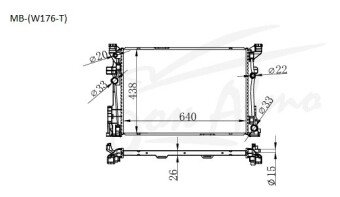 Радиатор MERCEDES A-CLASS 2012-2018 (W176)(turbo) (M133DE20) 
Бренд: TONGSHI PL26MT