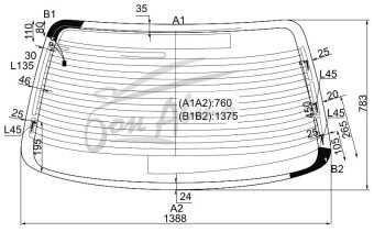 Стекло заднее с обогревом TOYOTA VEROSSA 2001-2004 (GX110) 
Бренд: BENSON