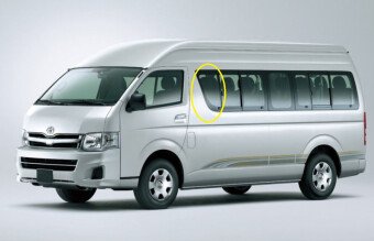 Стекло боковое TOYOTA HIACE 2004-2019 H200-L/R-424*565 1 отверстие SF/LH1/X 
Бренд: BSG