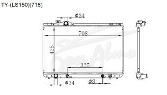 Радиатор TOYOTA CROWN 1995-1999 (LS150)(718-dies) (2LT) 
Бренд: TONGSHI PL16AT