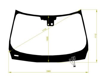 Стекло лобовое INFINITI JX 2012- (L50-LHD) обогрев щеток, место под 1 камеру, место под датчик дождя, 
Бренд: BENSON с синей полосой