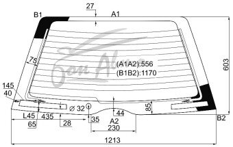 Стекло заднее с обогревом TOYOTA SPRINTER CARIB 1995-2002 (AE115) 1 отверстие 
Бренд: BSG