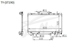 Радиатор TOYOTA CALDINA 1992-2002 (ST190) (3S,4S) 
Бренд: TONGSHI PL16AT