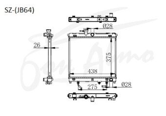 Радиатор SUZUKI JIMNY 2018- (JB64) (R06A) 
Бренд: TONGSHI PL26AT