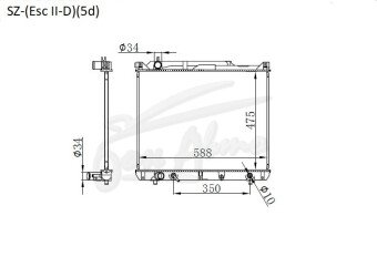 Радиатор SUZUKI GRAND VITARA 1997-2005 (FTD32-82)(dies-5d) (RHZ,RHW) 
Бренд: TONGSHI PL26AT