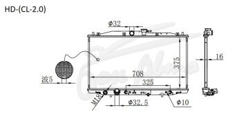 Радиатор HONDA ACCORD 2002-2008 (CL7) (K20A) 
Бренд: TONGSHI PL16AT