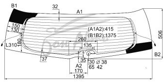 Стекло заднее с обогревом TOYOTA WISH 2009-2017 (ZGE20) 1 отверстие 
Бренд: BENSON