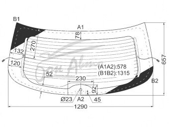 Стекло заднее с обогревом SSANGYONG KORANDO 2011- (C200) 1 отверстие 
Бренд: BENSON