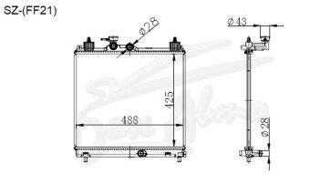 Радиатор SUZUKI IGNIS 2016- (FF21) (K12C) 
Бренд: TONGSHI PL16MT