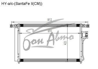 Радиатор кондиционера HYUNDAI SANTA FE 2006-2012 (CM) 
Бренд: TONGSHI AL16