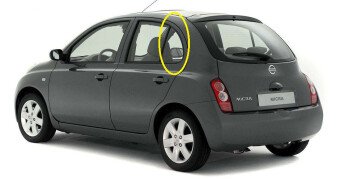 Стекло боковое NISSAN MICRA 2002-2010 K12 RQ/LH 
Бренд: BSG
