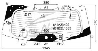 Стекло заднее с обогревом TOYOTA HIGHLANDER 2007-2013 (XU40) 14 отверстий 
Бренд: BSG Тонированное