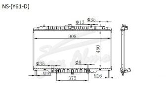 Радиатор NISSAN PATROL 1997-2010 (Y61) (RD,ZD) 
Бренд: TONGSHI AL36AT