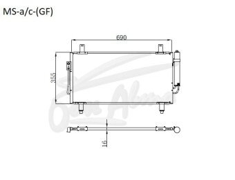 Радиатор кондиционера MITSUBISHI OUTLANDER 2012- (GF2-8,GG2-3) 
Бренд: TONGSHI AL16