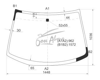 Стекло лобовое MITSUBISHI RVR 1997-2002 (N61-RHD) 
Бренд: BENSON с синей полосой