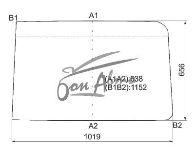 Стекло лобовое KAMAZ 5320 1979- () R 1019*656 
Бренд: BENSON с зеленой полосой