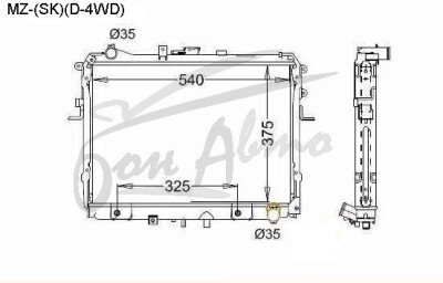 Радиатор NISSAN VANETTE 1999-2011 (SK)(dies-4WD) (RF) 
Бренд: TONGSHI AL36AT