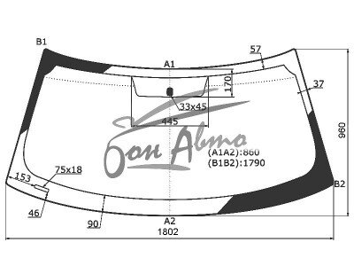 Стекло лобовое FORD F-SERIES 2009-2014 (F150-4D-1802*960*) 
Бренд: BSG с синей полосой