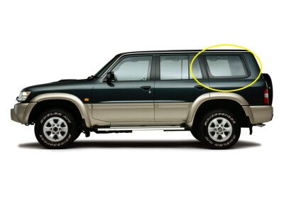 Стекло боковое NISSAN SAFARI 1997-2007 (Y61) 5d SW/LH/X 
Бренд: BSG Тонированное